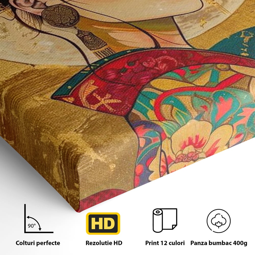 Tablou Canvas Premium LuxCanva® G1059, Misterul Unei Gheise , Japonia, Oriental, Kimono, Detalii, Eleganta, Samurai, Gheisa, Living, Dormitor