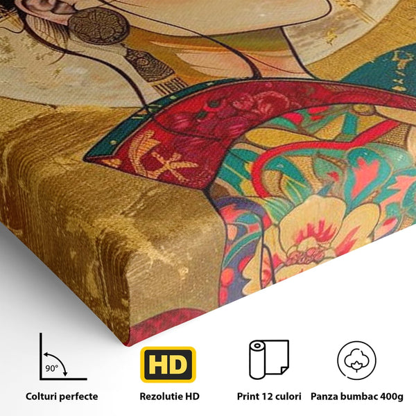 Tablou Canvas Premium LuxCanva® G1059, Misterul Unei Gheise , Japonia, Oriental, Kimono, Detalii, Eleganta, Samurai, Gheisa, Living, Dormitor