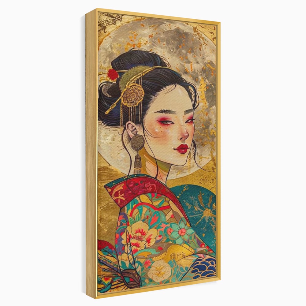 Tablou Canvas Premium LuxCanva® G1059, Misterul Unei Gheise , Japonia, Oriental, Kimono, Detalii, Eleganta, Samurai, Gheisa, Living, Dormitor