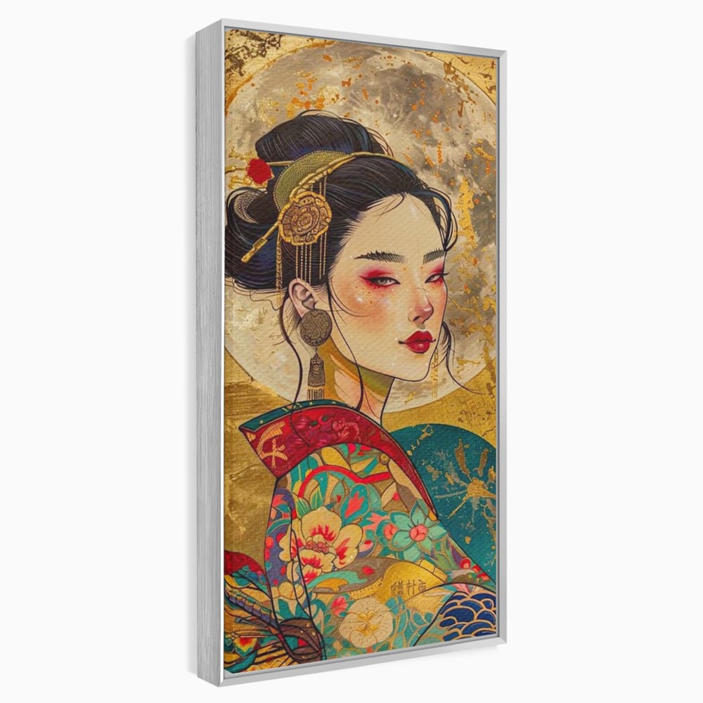 Tablou Canvas Premium LuxCanva® G1059, Misterul Unei Gheise , Japonia, Oriental, Kimono, Detalii, Eleganta, Samurai, Gheisa, Living, Dormitor