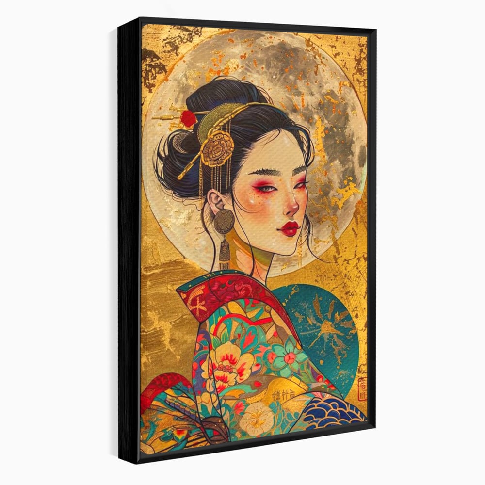 Tablou Canvas Premium LuxCanva® G1059, Misterul Unei Gheise , Japonia, Oriental, Kimono, Detalii, Eleganta, Samurai, Gheisa, Living, Dormitor