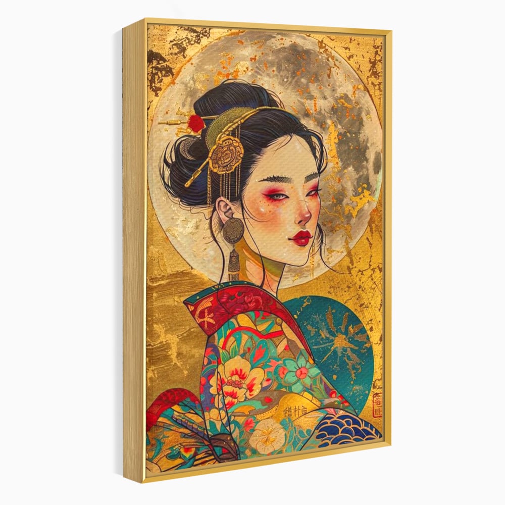Tablou Canvas Premium LuxCanva® G1059, Misterul Unei Gheise , Japonia, Oriental, Kimono, Detalii, Eleganta, Samurai, Gheisa, Living, Dormitor