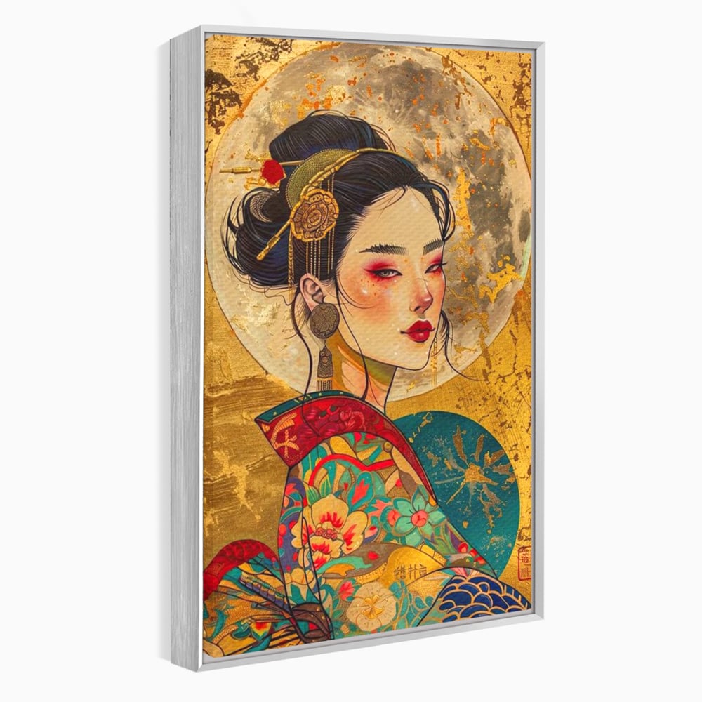 Tablou Canvas Premium LuxCanva® G1059, Misterul Unei Gheise , Japonia, Oriental, Kimono, Detalii, Eleganta, Samurai, Gheisa, Living, Dormitor