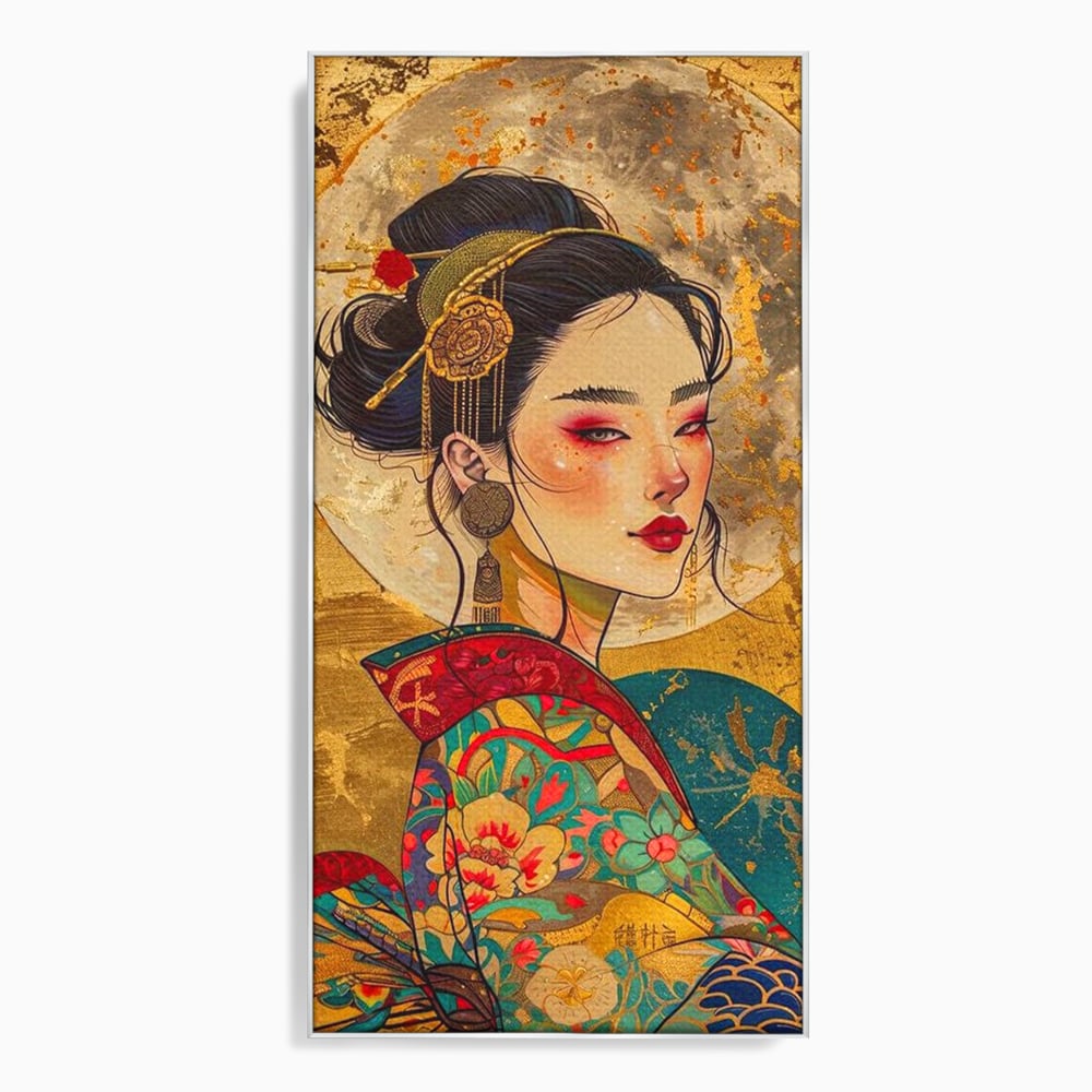 Tablou Canvas Premium LuxCanva® G1059, Misterul Unei Gheise , Japonia, Oriental, Kimono, Detalii, Eleganta, Samurai, Gheisa, Living, Dormitor