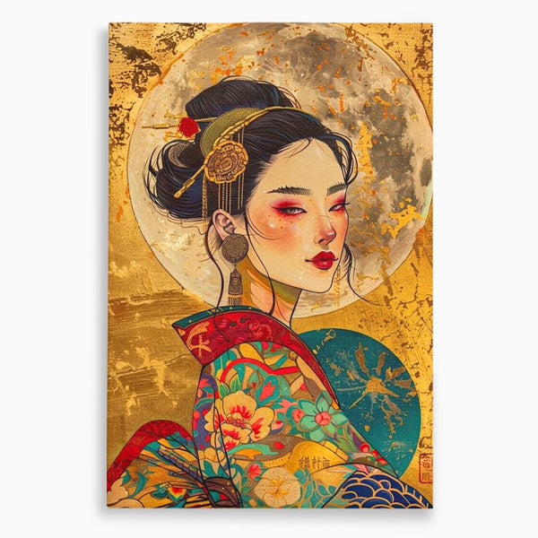 Tablou Canvas Premium LuxCanva® G1059, Misterul Unei Gheise , Japonia, Oriental, Kimono, Detalii, Eleganta, Samurai, Gheisa, Living, Dormitor