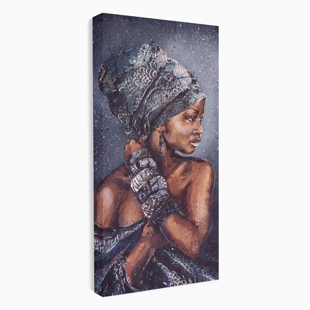 Tablou Canvas Premium LuxCanva® G1060, Aura Femeii Africane , Regala, Eterna, Turban, Cultura, Noblete, Feminism, Identitate, Living, Dormitor