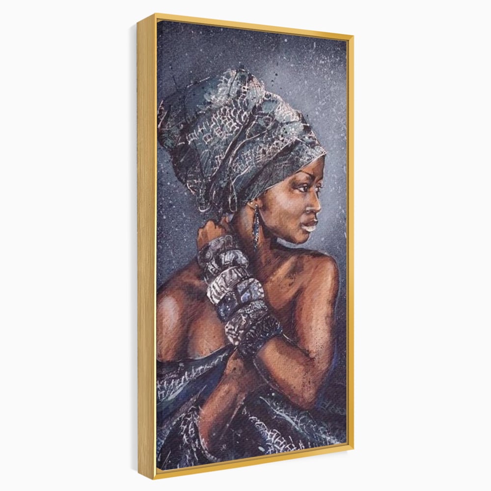 Tablou Canvas Premium LuxCanva® G1060, Aura Femeii Africane , Regala, Eterna, Turban, Cultura, Noblete, Feminism, Identitate, Living, Dormitor