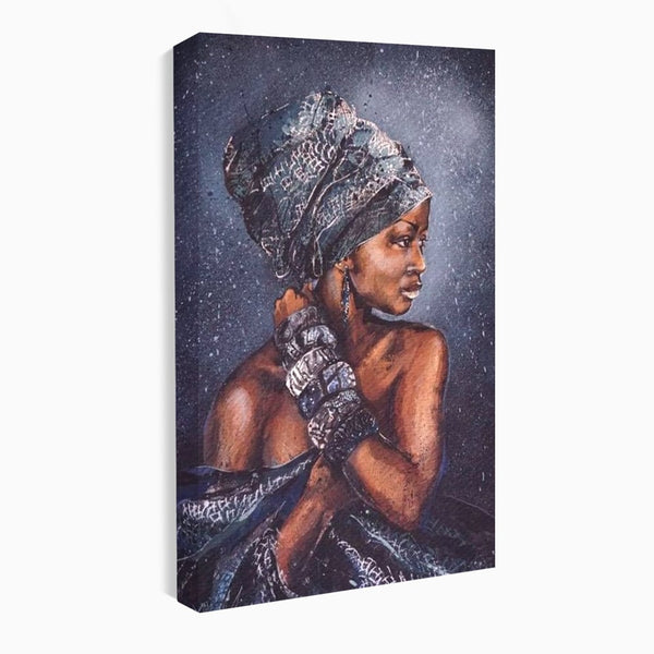 Tablou Canvas Premium LuxCanva® G1060, Aura Femeii Africane , Regala, Eterna, Turban, Cultura, Noblete, Feminism, Identitate, Living, Dormitor