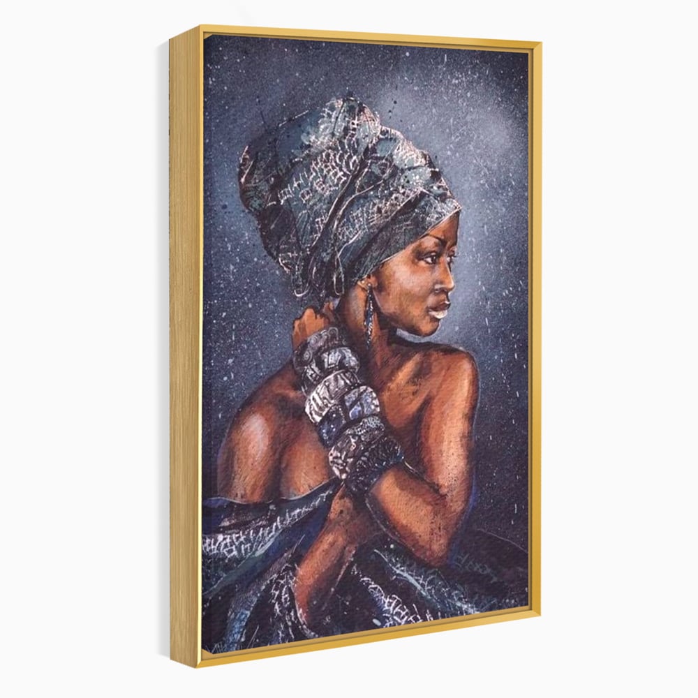 Tablou Canvas Premium LuxCanva® G1060, Aura Femeii Africane , Regala, Eterna, Turban, Cultura, Noblete, Feminism, Identitate, Living, Dormitor