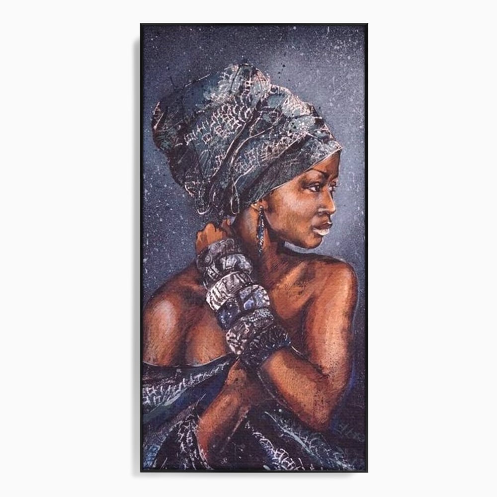 Tablou Canvas Premium LuxCanva® G1060, Aura Femeii Africane , Regala, Eterna, Turban, Cultura, Noblete, Feminism, Identitate, Living, Dormitor