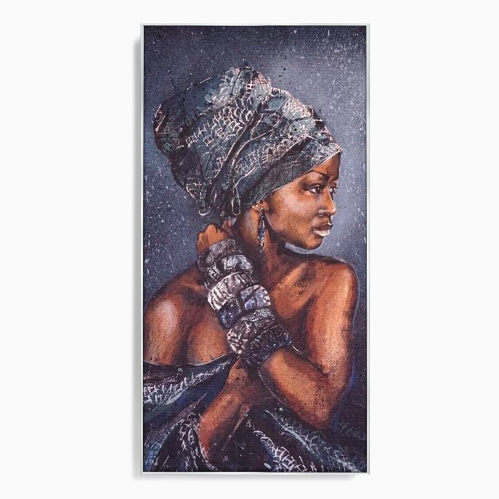 Tablou Canvas Premium LuxCanva® G1060, Aura Femeii Africane , Regala, Eterna, Turban, Cultura, Noblete, Feminism, Identitate, Living, Dormitor