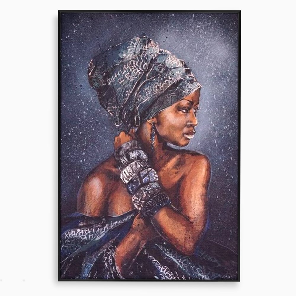 Tablou Canvas Premium LuxCanva® G1060, Aura Femeii Africane , Regala, Eterna, Turban, Cultura, Noblete, Feminism, Identitate, Living, Dormitor