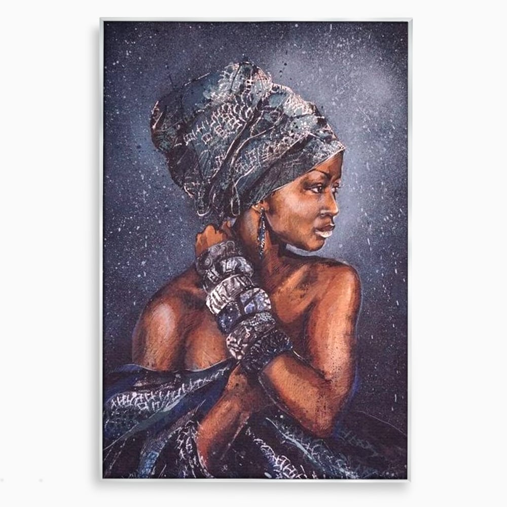Tablou Canvas Premium LuxCanva® G1060, Aura Femeii Africane , Regala, Eterna, Turban, Cultura, Noblete, Feminism, Identitate, Living, Dormitor