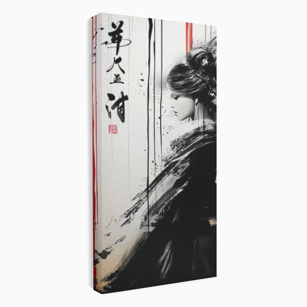 Tablou Canvas Premium LuxCanva® G1061, Aleasa Samuraului , Gheisa, Eterna, Litere, Japoneze, Tus, Negru, Sotie, Zen, Umbra, Living, Dormitor