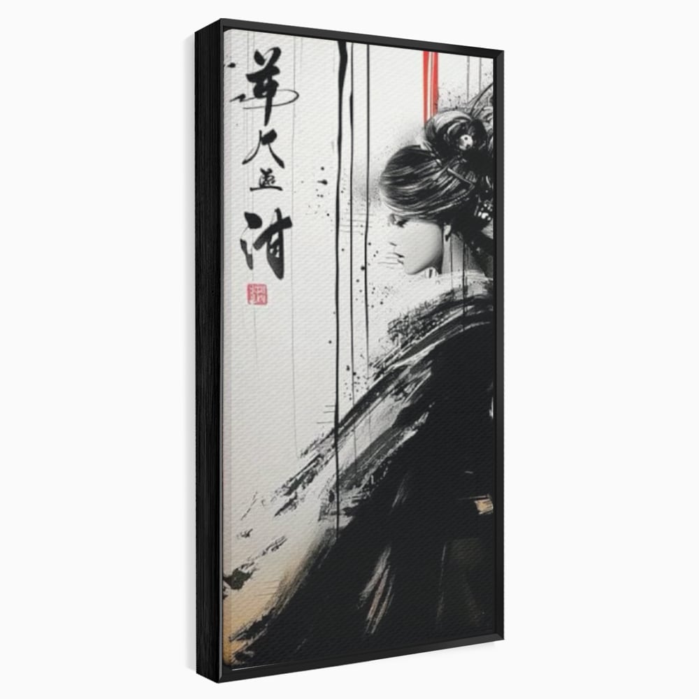 Tablou Canvas Premium LuxCanva® G1061, Aleasa Samuraului , Gheisa, Eterna, Litere, Japoneze, Tus, Negru, Sotie, Zen, Umbra, Living, Dormitor