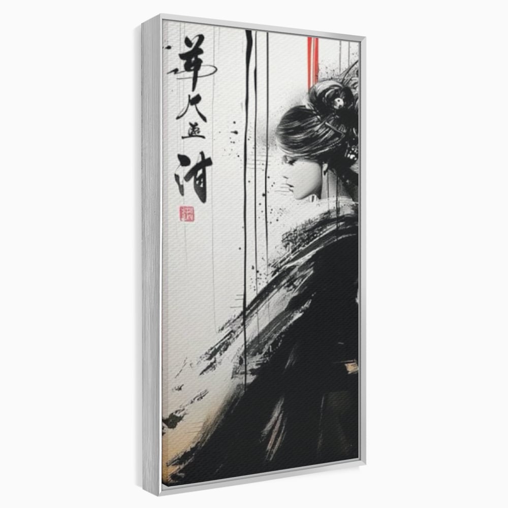 Tablou Canvas Premium LuxCanva® G1061, Aleasa Samuraului , Gheisa, Eterna, Litere, Japoneze, Tus, Negru, Sotie, Zen, Umbra, Living, Dormitor
