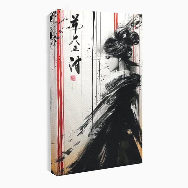 Tablou Canvas Premium LuxCanva® G1061, Aleasa Samuraului , Gheisa, Eterna, Litere, Japoneze, Tus, Negru, Sotie, Zen, Umbra, Living, Dormitor
