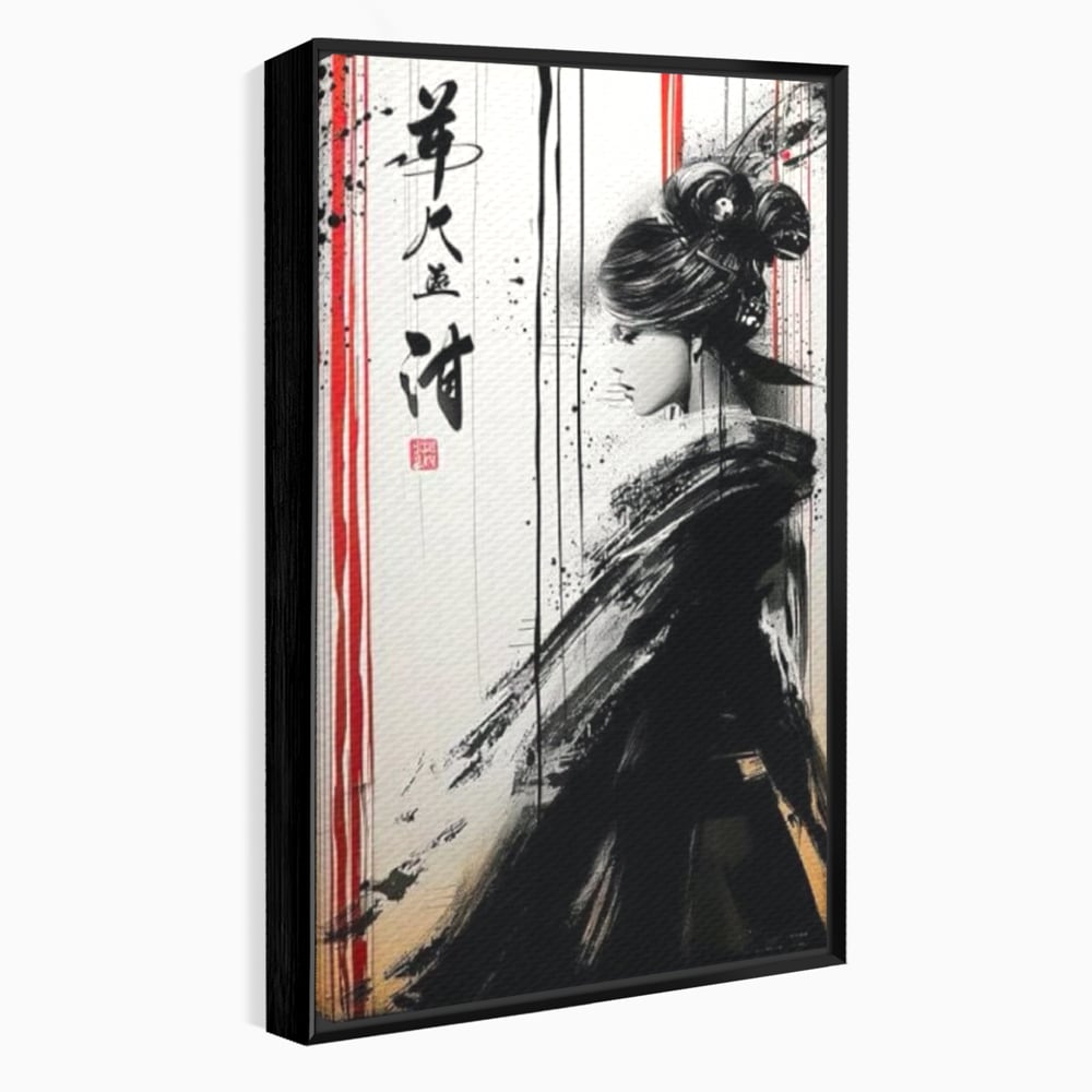Tablou Canvas Premium LuxCanva® G1061, Aleasa Samuraului , Gheisa, Eterna, Litere, Japoneze, Tus, Negru, Sotie, Zen, Umbra, Living, Dormitor