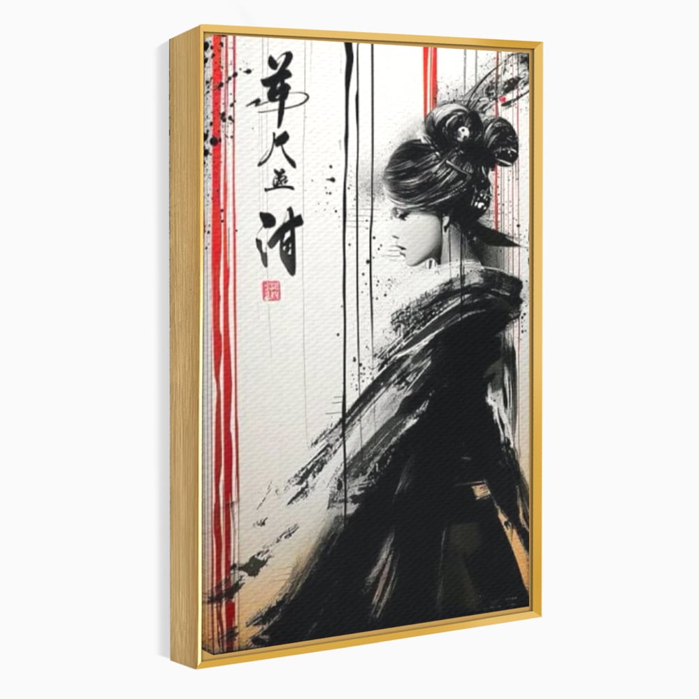 Tablou Canvas Premium LuxCanva® G1061, Aleasa Samuraului , Gheisa, Eterna, Litere, Japoneze, Tus, Negru, Sotie, Zen, Umbra, Living, Dormitor