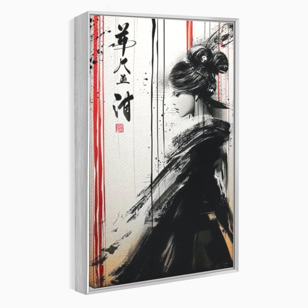 Tablou Canvas Premium LuxCanva® G1061, Aleasa Samuraului , Gheisa, Eterna, Litere, Japoneze, Tus, Negru, Sotie, Zen, Umbra, Living, Dormitor