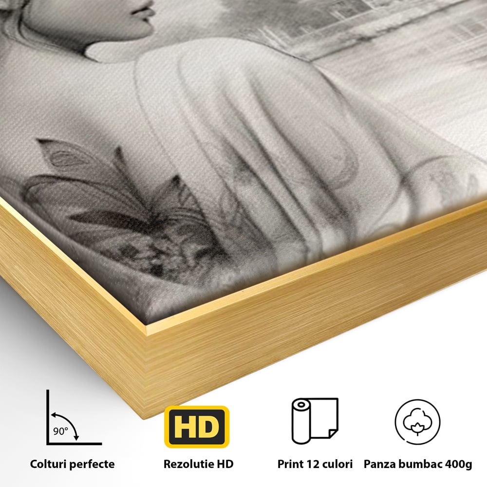 Tablou Canvas Premium LuxCanva® G1063, Memoriile Unei Gheise , Sakura, Tatuaj, Kyoto, Japonia, Frumusete, Trandafiri, Memorii, Living, Dormitor