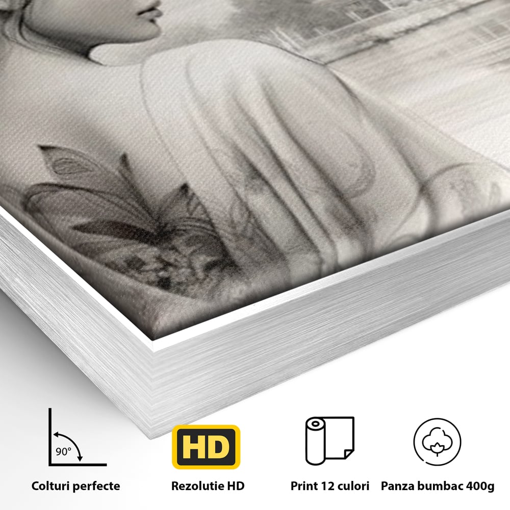 Tablou Canvas Premium LuxCanva® G1063, Memoriile Unei Gheise , Sakura, Tatuaj, Kyoto, Japonia, Frumusete, Trandafiri, Memorii, Living, Dormitor