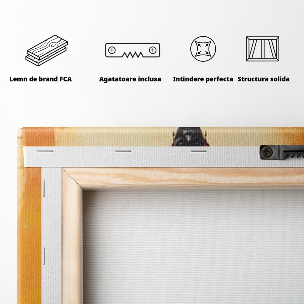 Leinwandbilder Premium LuxCanva® G1064, Unter der afrikanischen Sonne, Anmut, Stärke, Straße, Sonnenuntergang, Silhouette, Kraft, Frau, Orange, Wohnen, Schlafzimmer