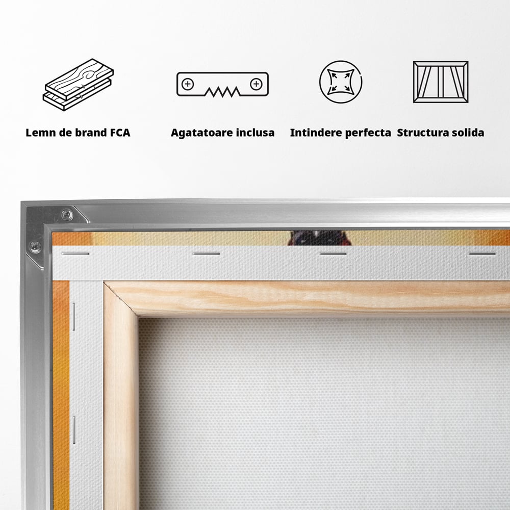 Leinwandbilder Premium LuxCanva® G1064, Unter der afrikanischen Sonne, Anmut, Stärke, Straße, Sonnenuntergang, Silhouette, Kraft, Frau, Orange, Wohnen, Schlafzimmer