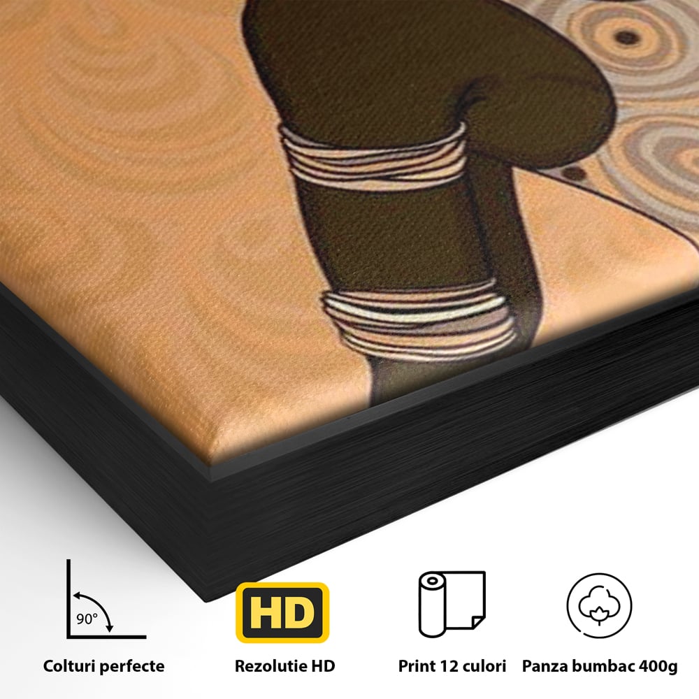 Tablou Canvas Premium, LuxCanva® G1074, Traditie si Modernitate, Africa, Continent, Feminitate, Exotic, Turban, Gratie, Soare, Bratari, Living, Dormitor