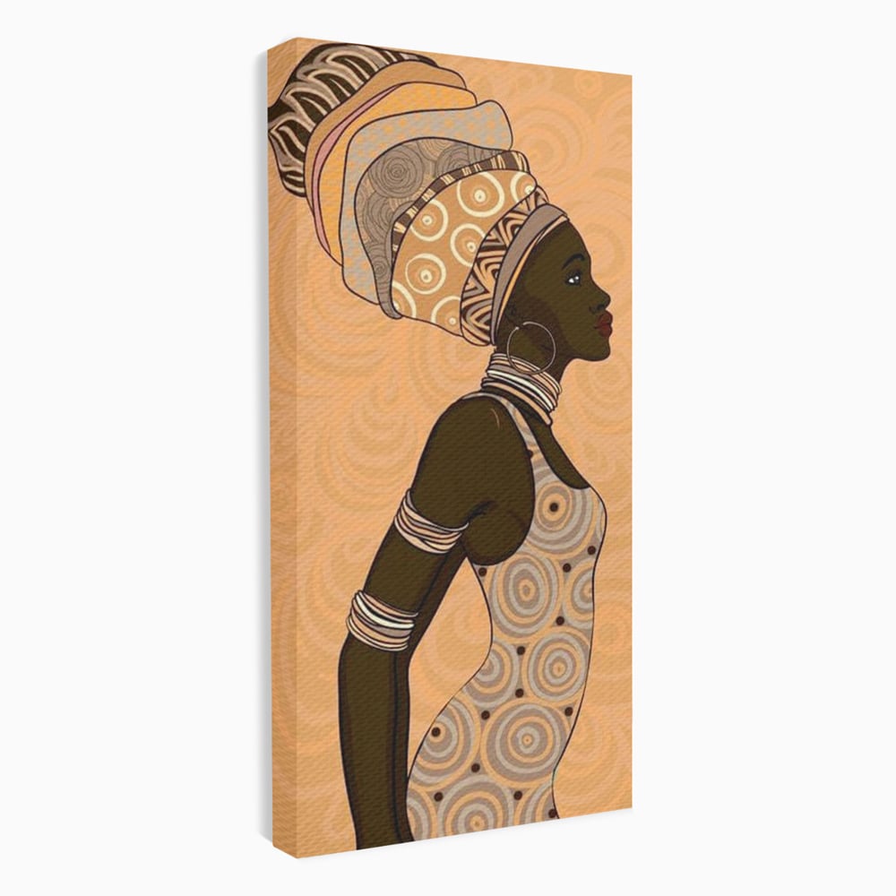 Tablou Canvas Premium, LuxCanva® G1074, Traditie si Modernitate, Africa, Continent, Feminitate, Exotic, Turban, Gratie, Soare, Bratari, Living, Dormitor