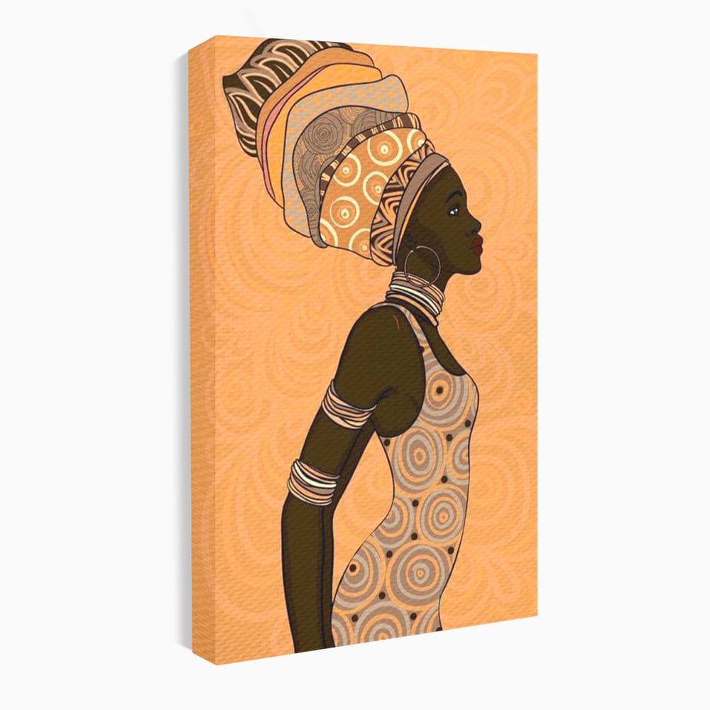 Tablou Canvas Premium, LuxCanva® G1074, Traditie si Modernitate, Africa, Continent, Feminitate, Exotic, Turban, Gratie, Soare, Bratari, Living, Dormitor