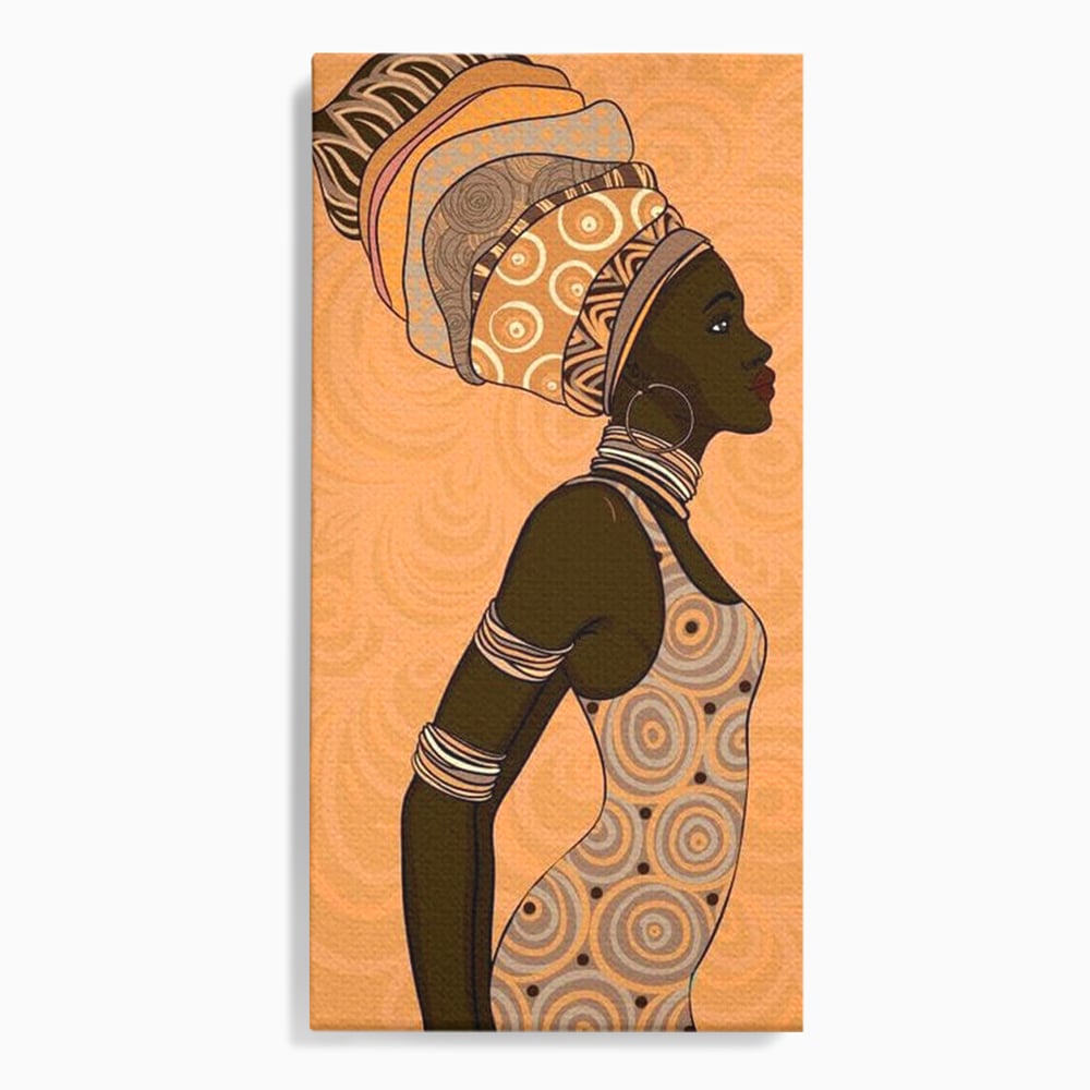 Tablou Canvas Premium, LuxCanva® G1074, Traditie si Modernitate, Africa, Continent, Feminitate, Exotic, Turban, Gratie, Soare, Bratari, Living, Dormitor