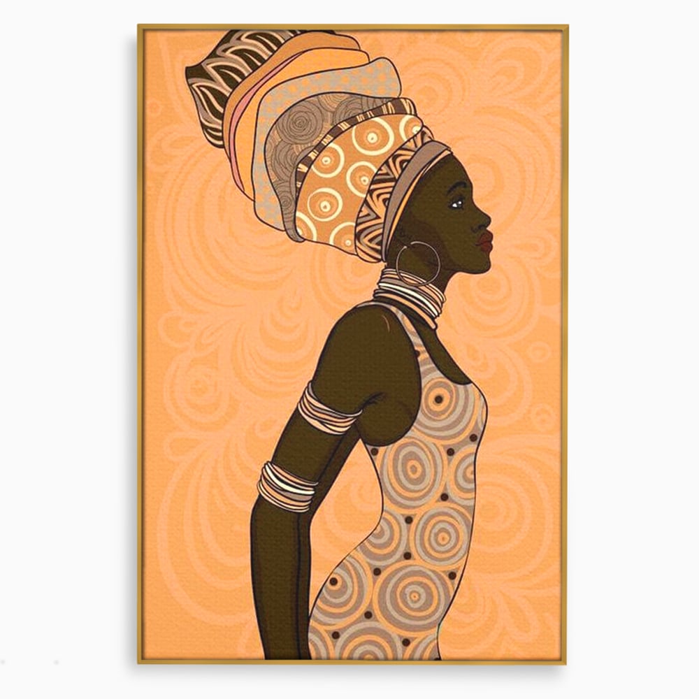 Tablou Canvas Premium, LuxCanva® G1074, Traditie si Modernitate, Africa, Continent, Feminitate, Exotic, Turban, Gratie, Soare, Bratari, Living, Dormitor