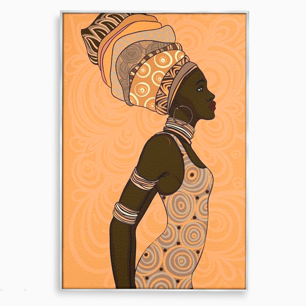 Tablou Canvas Premium, LuxCanva® G1074, Traditie si Modernitate, Africa, Continent, Feminitate, Exotic, Turban, Gratie, Soare, Bratari, Living, Dormitor