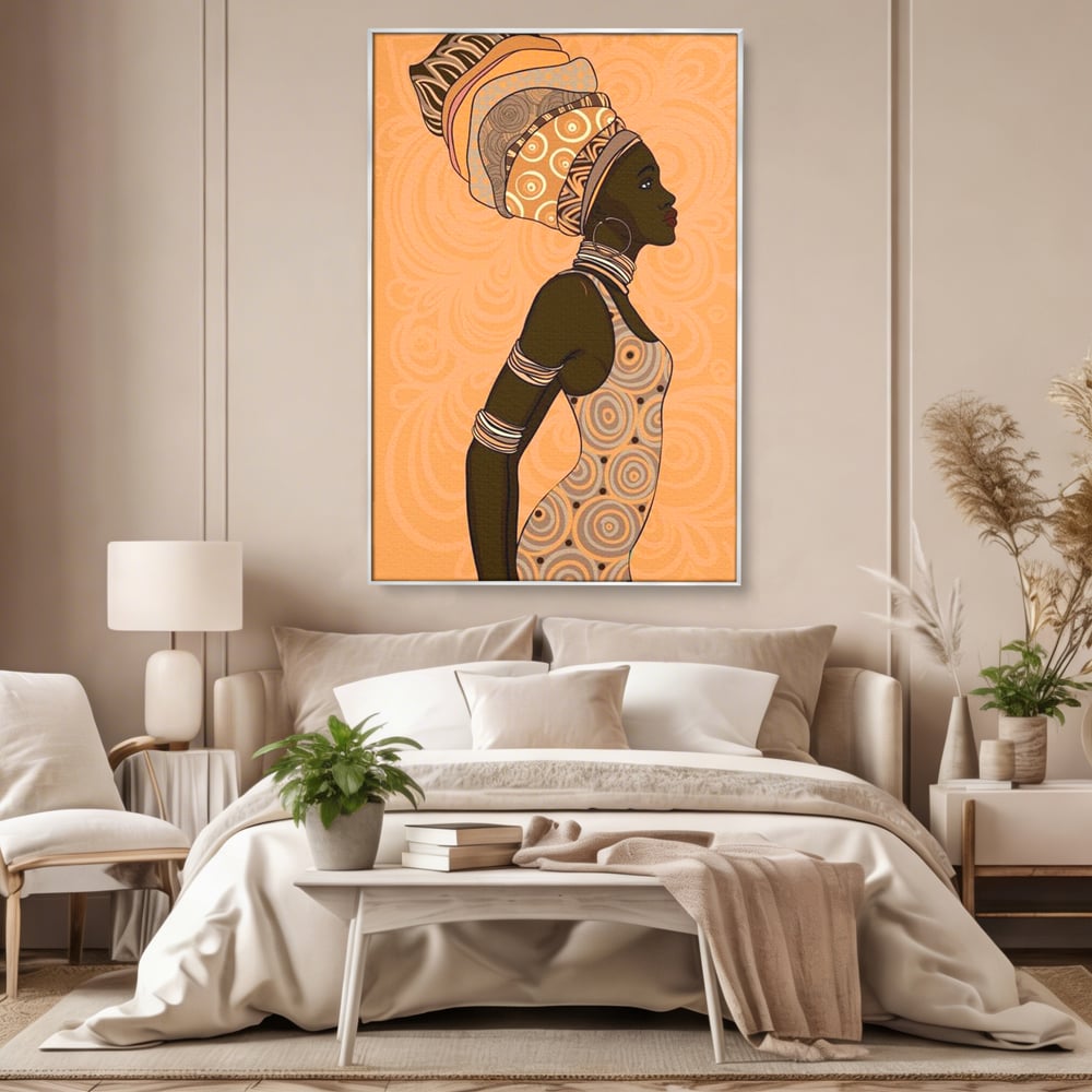 Tablou Canvas Premium, LuxCanva® G1074, Traditie si Modernitate, Africa, Continent, Feminitate, Exotic, Turban, Gratie, Soare, Bratari, Living, Dormitor