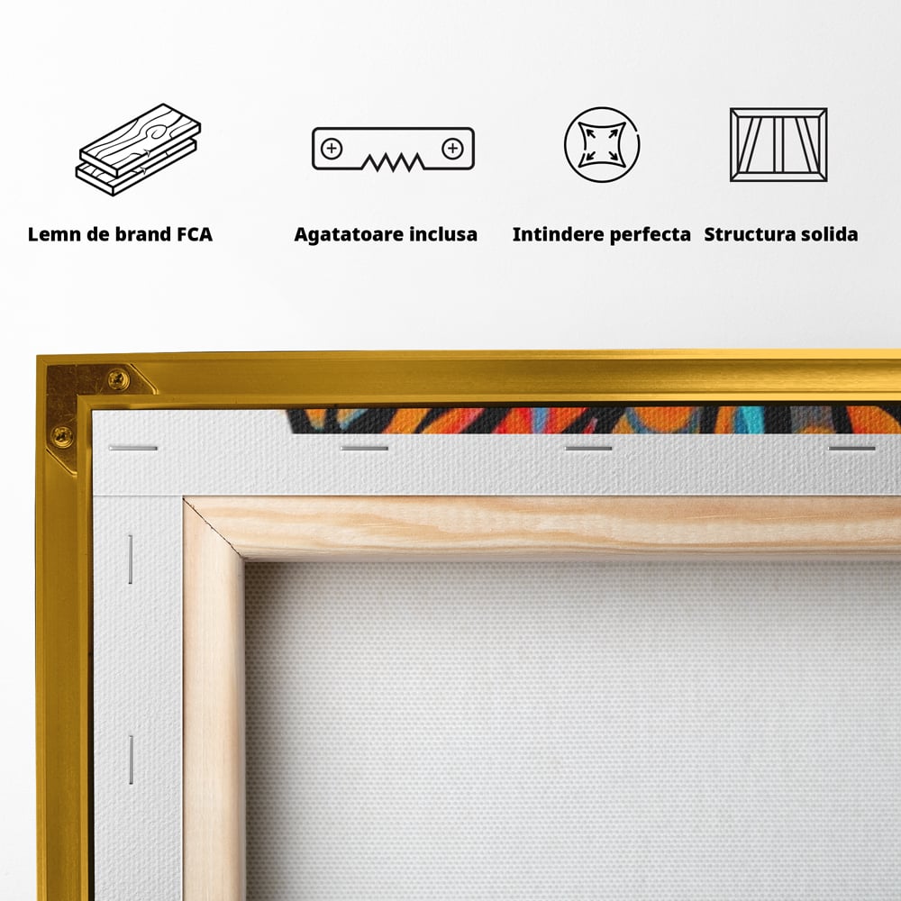 Tablou Canvas Premium, LuxCanva® G1075, Profilul Femeii Africane , Chip, Afro, Turban, Profil, Feminin, Gratie, Regalitate, Africa, Living, Dormitor