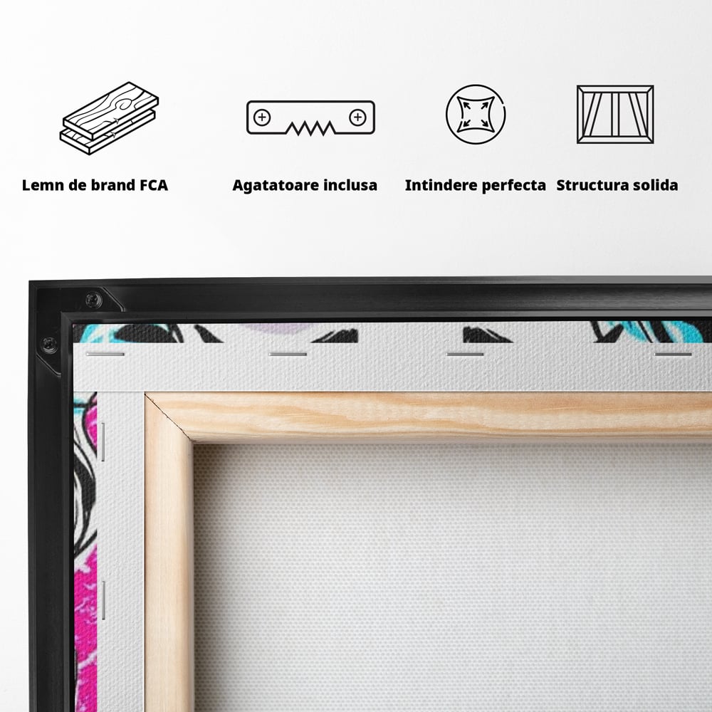 Tablou Canvas Premium, LuxCanva® G1076, Vintage Diva, Pop Art, Vintage, Buze, Rosii, Retro, Atitudine, Glamour, Arta, Urban, Living, Dormitor