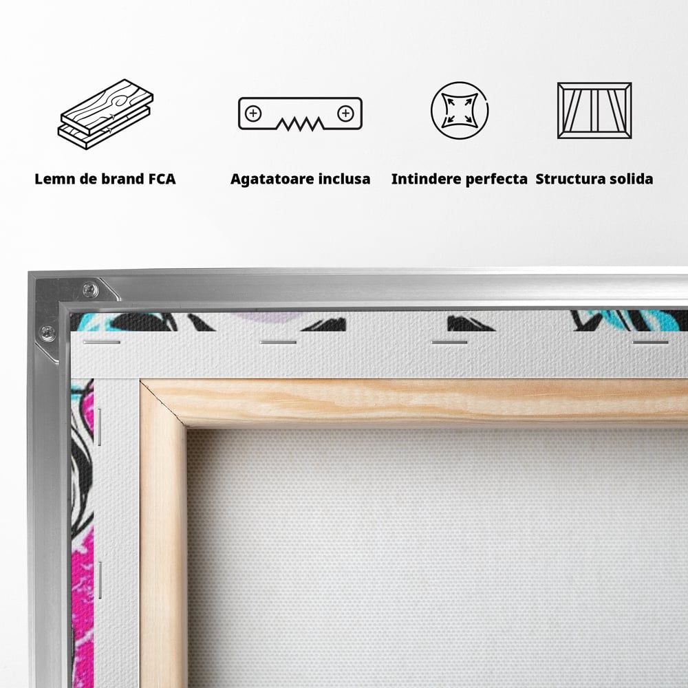 Tablou Canvas Premium, LuxCanva® G1076, Vintage Diva, Pop Art, Vintage, Buze, Rosii, Retro, Atitudine, Glamour, Arta, Urban, Living, Dormitor