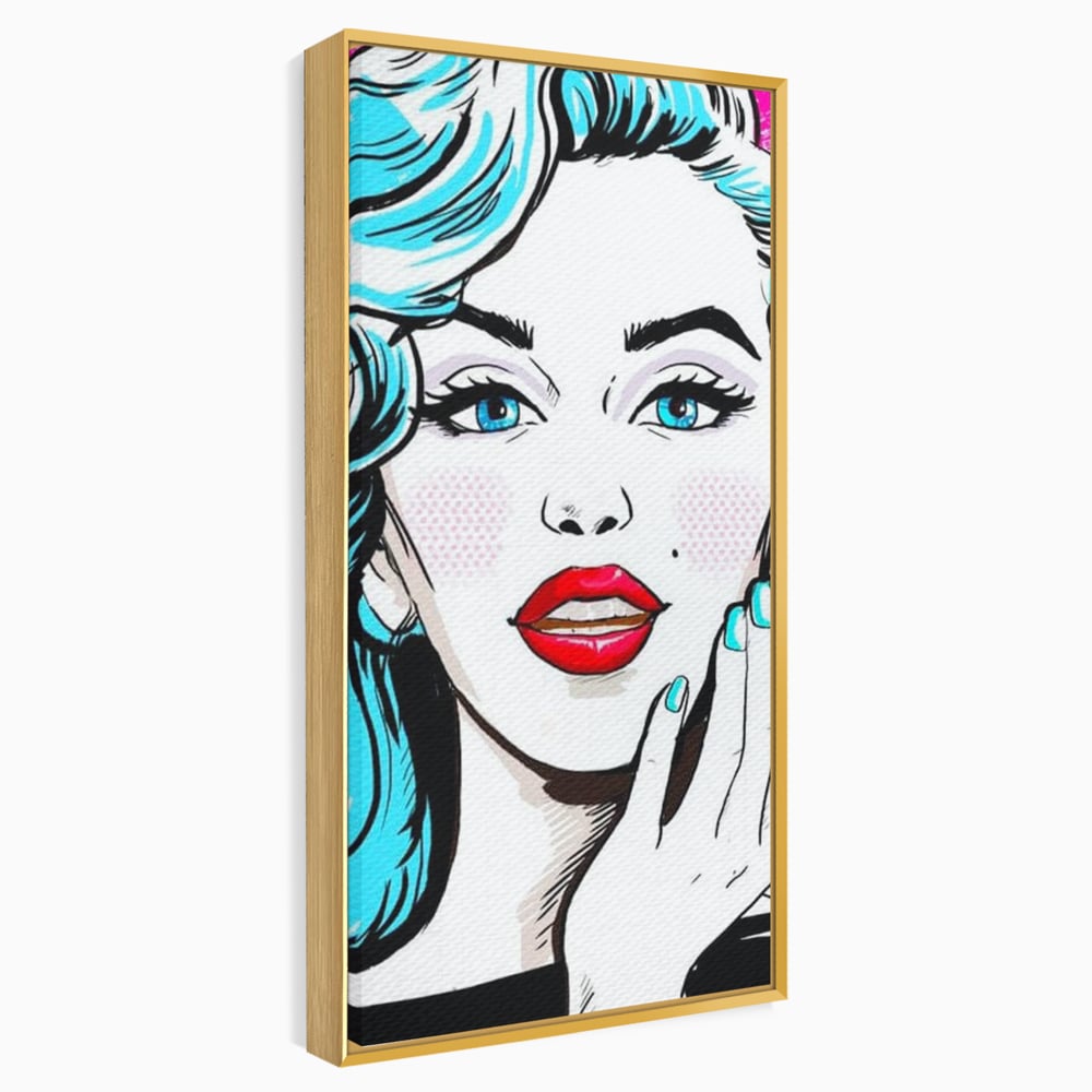 Tablou Canvas Premium, LuxCanva® G1076, Vintage Diva, Pop Art, Vintage, Buze, Rosii, Retro, Atitudine, Glamour, Arta, Urban, Living, Dormitor