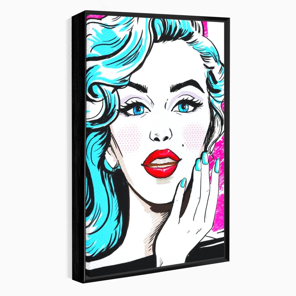 Tablou Canvas Premium, LuxCanva® G1076, Vintage Diva, Pop Art, Vintage, Buze, Rosii, Retro, Atitudine, Glamour, Arta, Urban, Living, Dormitor