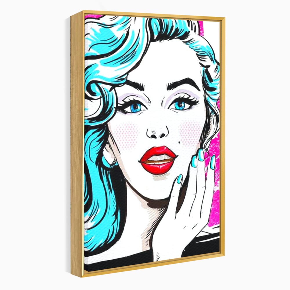 Tablou Canvas Premium, LuxCanva® G1076, Vintage Diva, Pop Art, Vintage, Buze, Rosii, Retro, Atitudine, Glamour, Arta, Urban, Living, Dormitor