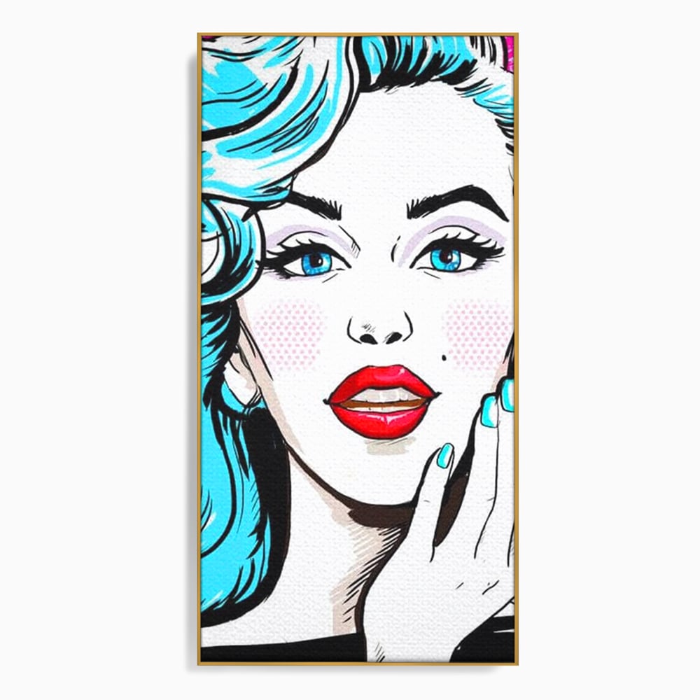 Tablou Canvas Premium, LuxCanva® G1076, Vintage Diva, Pop Art, Vintage, Buze, Rosii, Retro, Atitudine, Glamour, Arta, Urban, Living, Dormitor