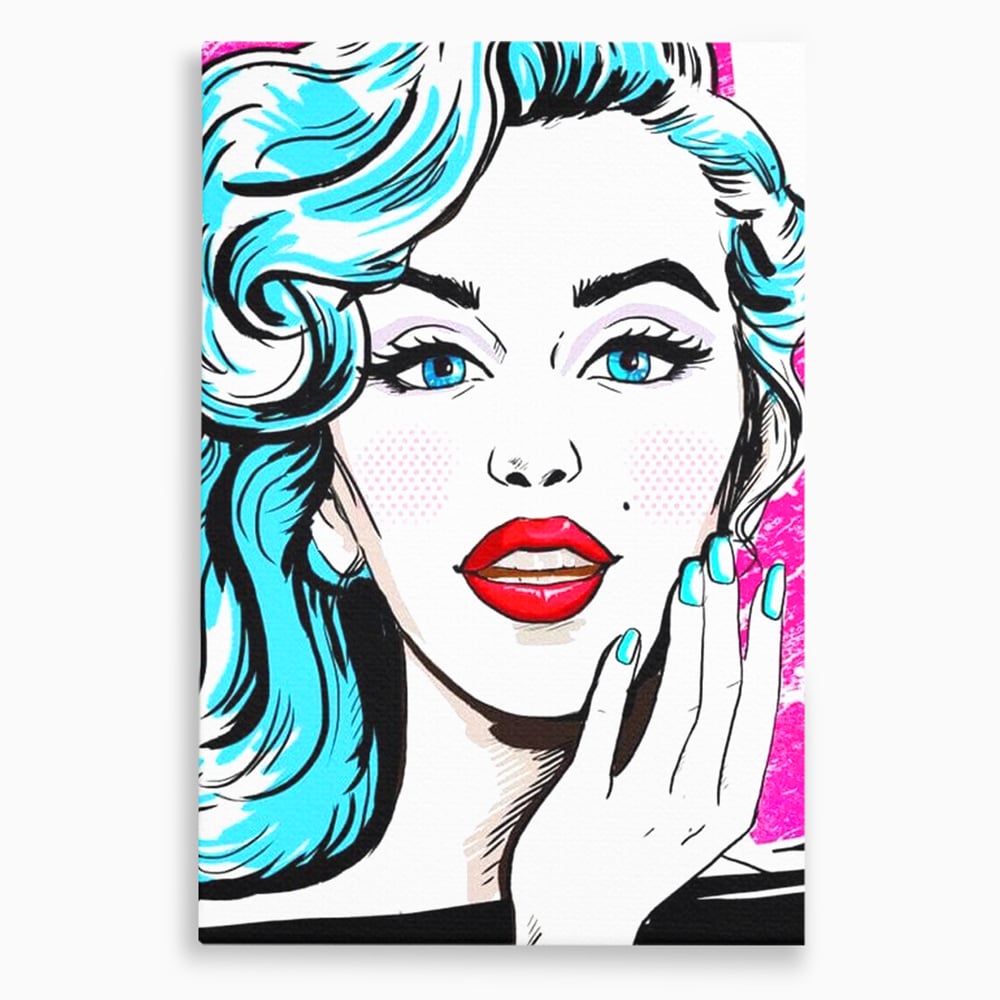 Tablou Canvas Premium, LuxCanva® G1076, Vintage Diva, Pop Art, Vintage, Buze, Rosii, Retro, Atitudine, Glamour, Arta, Urban, Living, Dormitor