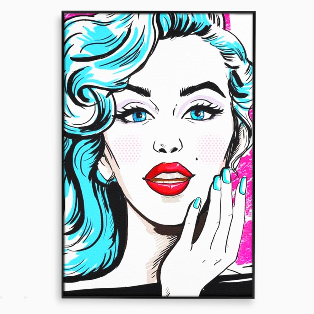 Tablou Canvas Premium, LuxCanva® G1076, Vintage Diva, Pop Art, Vintage, Buze, Rosii, Retro, Atitudine, Glamour, Arta, Urban, Living, Dormitor