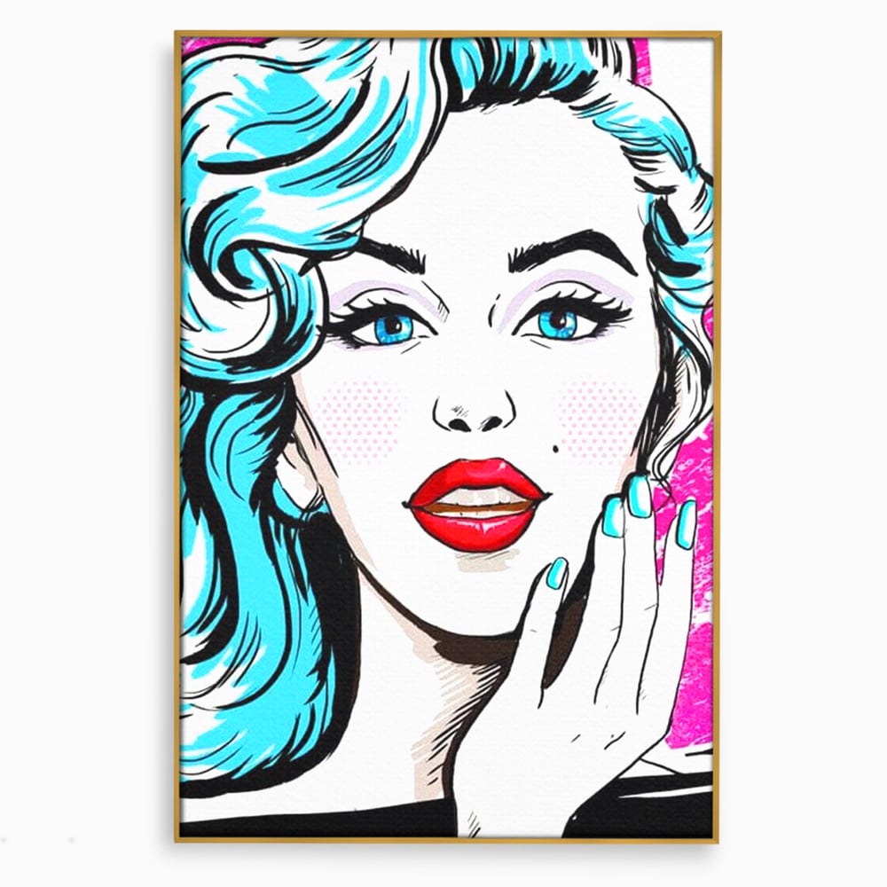 Tablou Canvas Premium, LuxCanva® G1076, Vintage Diva, Pop Art, Vintage, Buze, Rosii, Retro, Atitudine, Glamour, Arta, Urban, Living, Dormitor
