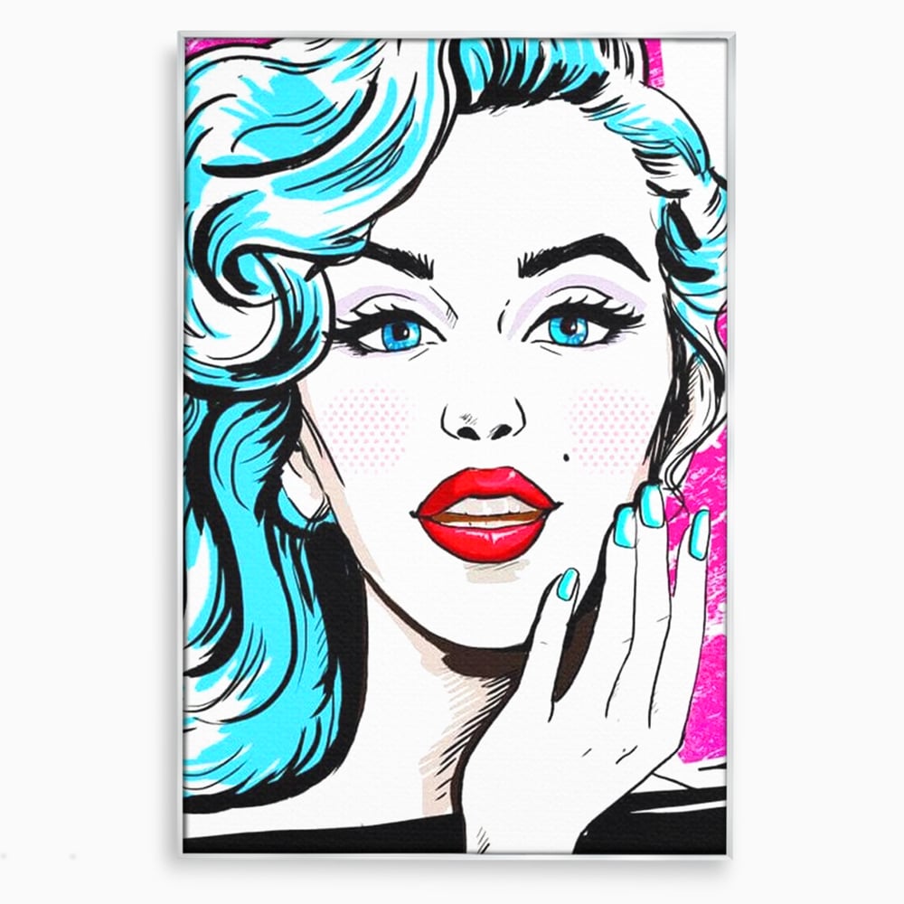 Tablou Canvas Premium, LuxCanva® G1076, Vintage Diva, Pop Art, Vintage, Buze, Rosii, Retro, Atitudine, Glamour, Arta, Urban, Living, Dormitor
