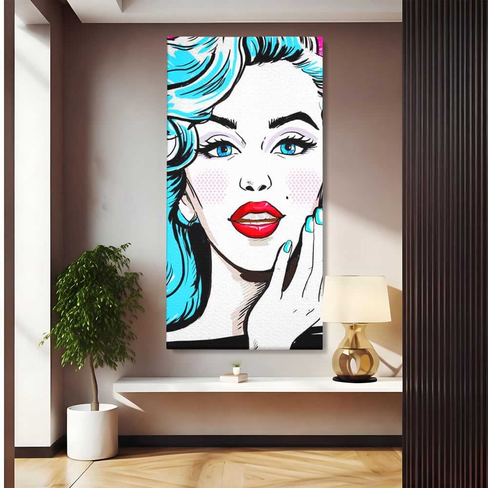 Tablou Canvas Premium, LuxCanva® G1076, Vintage Diva, Pop Art, Vintage, Buze, Rosii, Retro, Atitudine, Glamour, Arta, Urban, Living, Dormitor