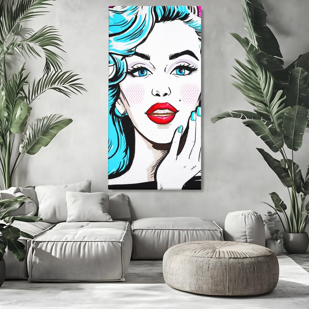 Tablou Canvas Premium, LuxCanva® G1076, Vintage Diva, Pop Art, Vintage, Buze, Rosii, Retro, Atitudine, Glamour, Arta, Urban, Living, Dormitor