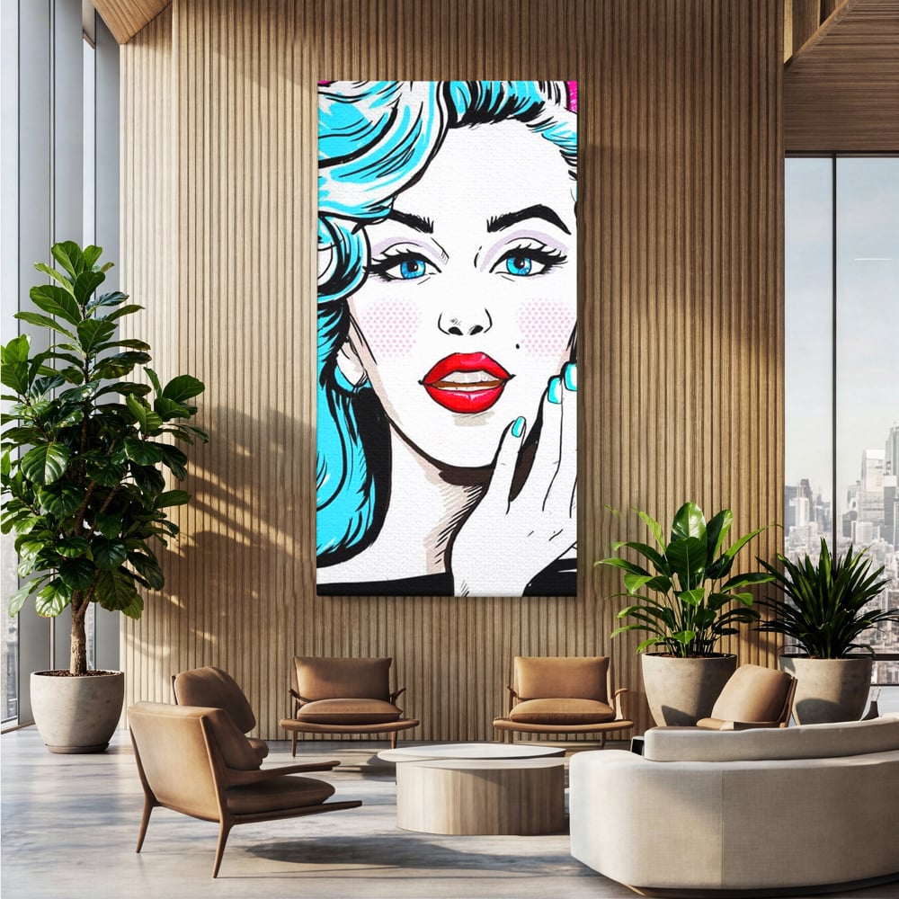 Tablou Canvas Premium, LuxCanva® G1076, Vintage Diva, Pop Art, Vintage, Buze, Rosii, Retro, Atitudine, Glamour, Arta, Urban, Living, Dormitor