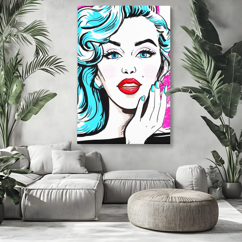 Tablou Canvas Premium, LuxCanva® G1076, Vintage Diva, Pop Art, Vintage, Buze, Rosii, Retro, Atitudine, Glamour, Arta, Urban, Living, Dormitor